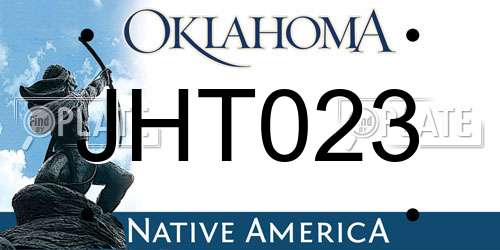 JHT023 Oklahoma License Plate