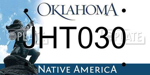 JHT030 Oklahoma License Plate