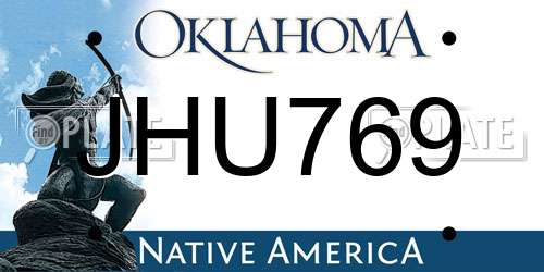 JHU769 Oklahoma License Plate
