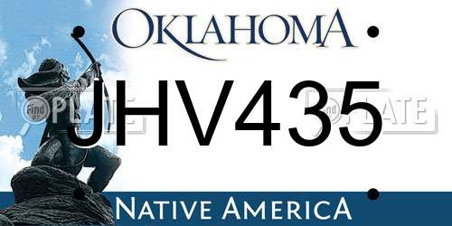 JHV435 Oklahoma License Plate