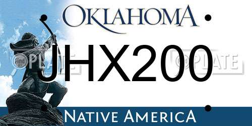 JHX200 Oklahoma License Plate