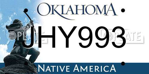 JHY993 Oklahoma License Plate