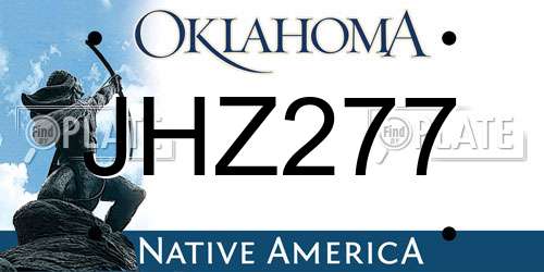 JHZ277 Oklahoma License Plate