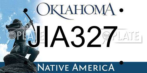 JIA327 Oklahoma License Plate