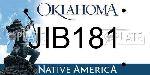 JIB181 Oklahoma License Plate