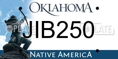 JIB250 Oklahoma License Plate