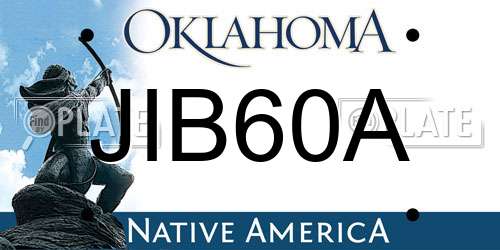 JIB60A Oklahoma License Plate