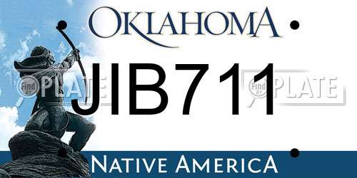 JIB711 Oklahoma License Plate