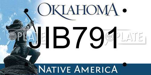 JIB791 Oklahoma License Plate