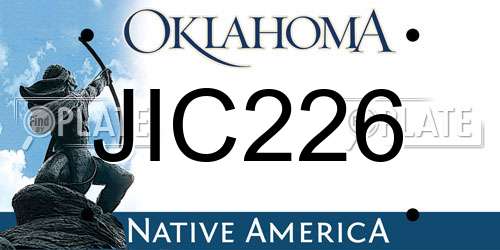 JIC226 Oklahoma License Plate
