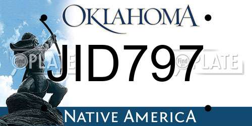 JID797 Oklahoma License Plate