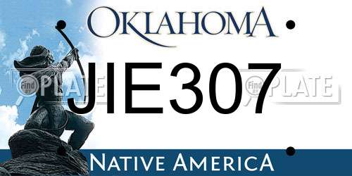 JIE307 Oklahoma License Plate