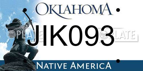 JIK093 Oklahoma License Plate