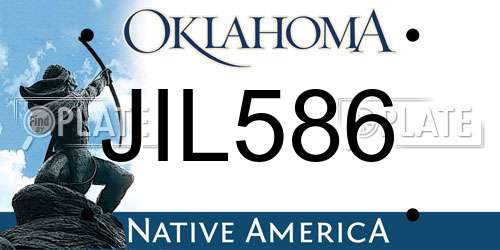 JIL586 Oklahoma License Plate