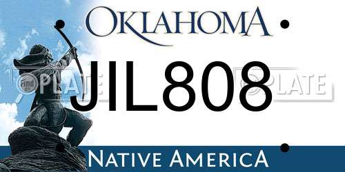 JIL808 Oklahoma License Plate