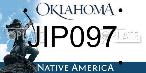JIP097 Oklahoma License Plate