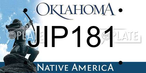 JIP181 Oklahoma License Plate