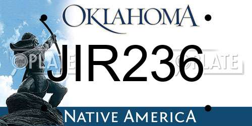 JIR236 Oklahoma License Plate