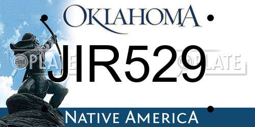 JIR529 Oklahoma License Plate
