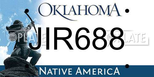 JIR688 Oklahoma License Plate