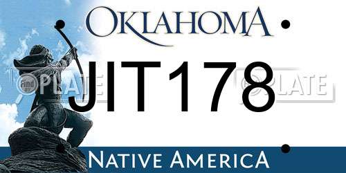 JIT178 Oklahoma License Plate