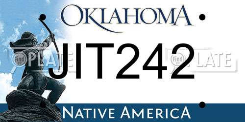 JIT242 Oklahoma License Plate