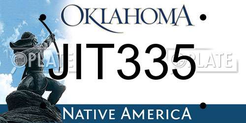 JIT335 Oklahoma License Plate