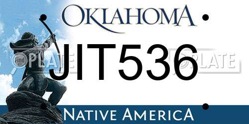 JIT536 Oklahoma License Plate