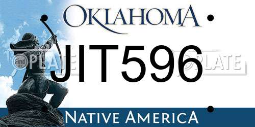 JIT596 Oklahoma License Plate