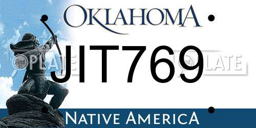 JIT769 Oklahoma License Plate