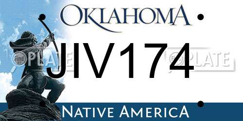 JIV174 Oklahoma License Plate