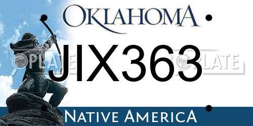 JIX363 Oklahoma License Plate