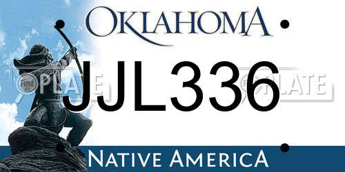 JJL336 Oklahoma License Plate