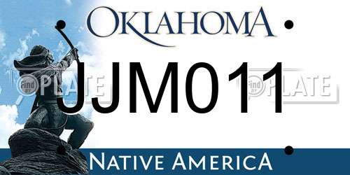 JJM011 Oklahoma License Plate