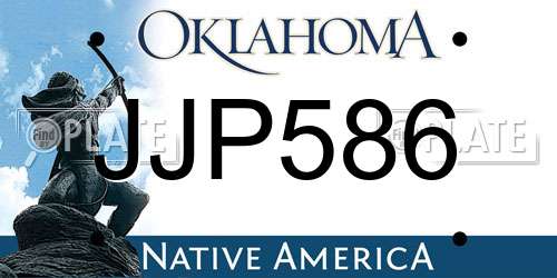 JJP586 Oklahoma License Plate