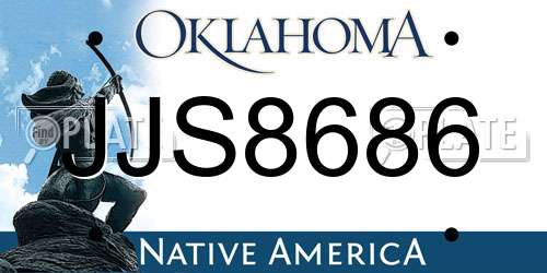 JJS8686 Oklahoma License Plate