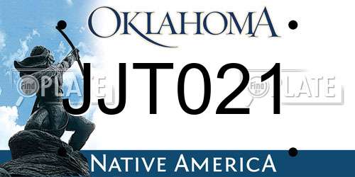 JJT021 Oklahoma License Plate