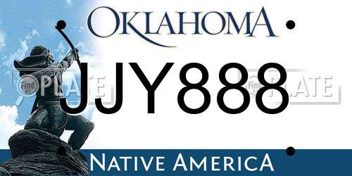 JJY888 Oklahoma License Plate