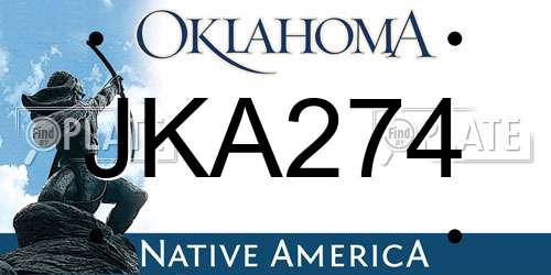 JKA274 Oklahoma License Plate