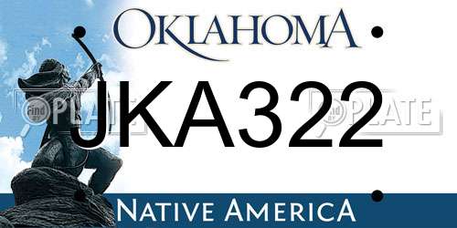 JKA322 Oklahoma License Plate