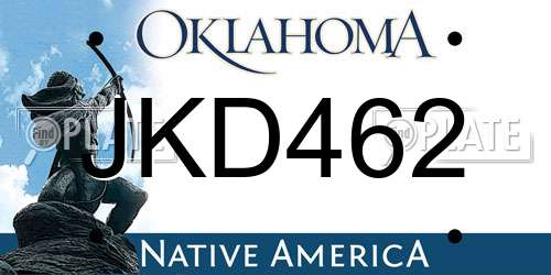 JKD462 Oklahoma License Plate