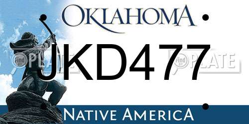 JKD477 Oklahoma License Plate