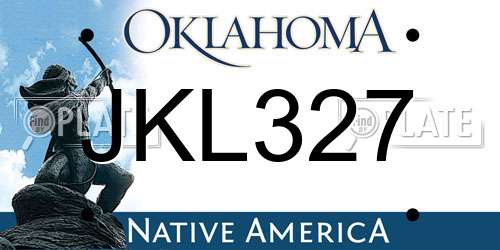 JKL327 Oklahoma License Plate