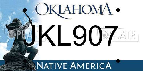 JKL907 Oklahoma License Plate