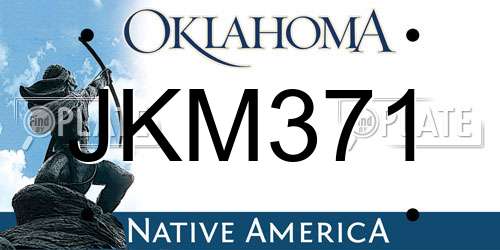 JKM371 Oklahoma License Plate