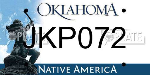 JKP072 Oklahoma License Plate