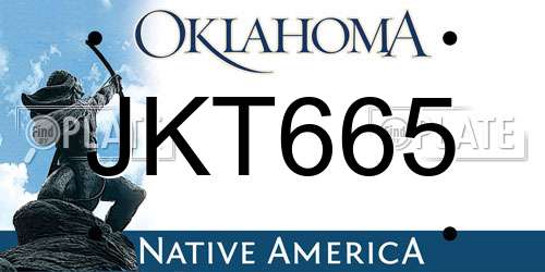 JKT665 Oklahoma License Plate