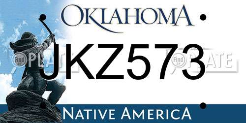 JKZ573 Oklahoma License Plate