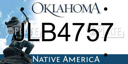 JLB4757 Oklahoma License Plate