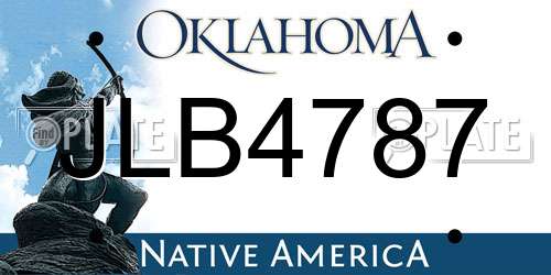 JLB4787 Oklahoma License Plate